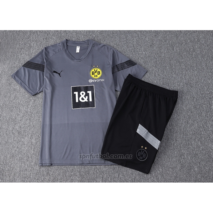 Chandal del Borussia Dortmund Manga Corta 2022-2023 Gris - Pantalon Corto